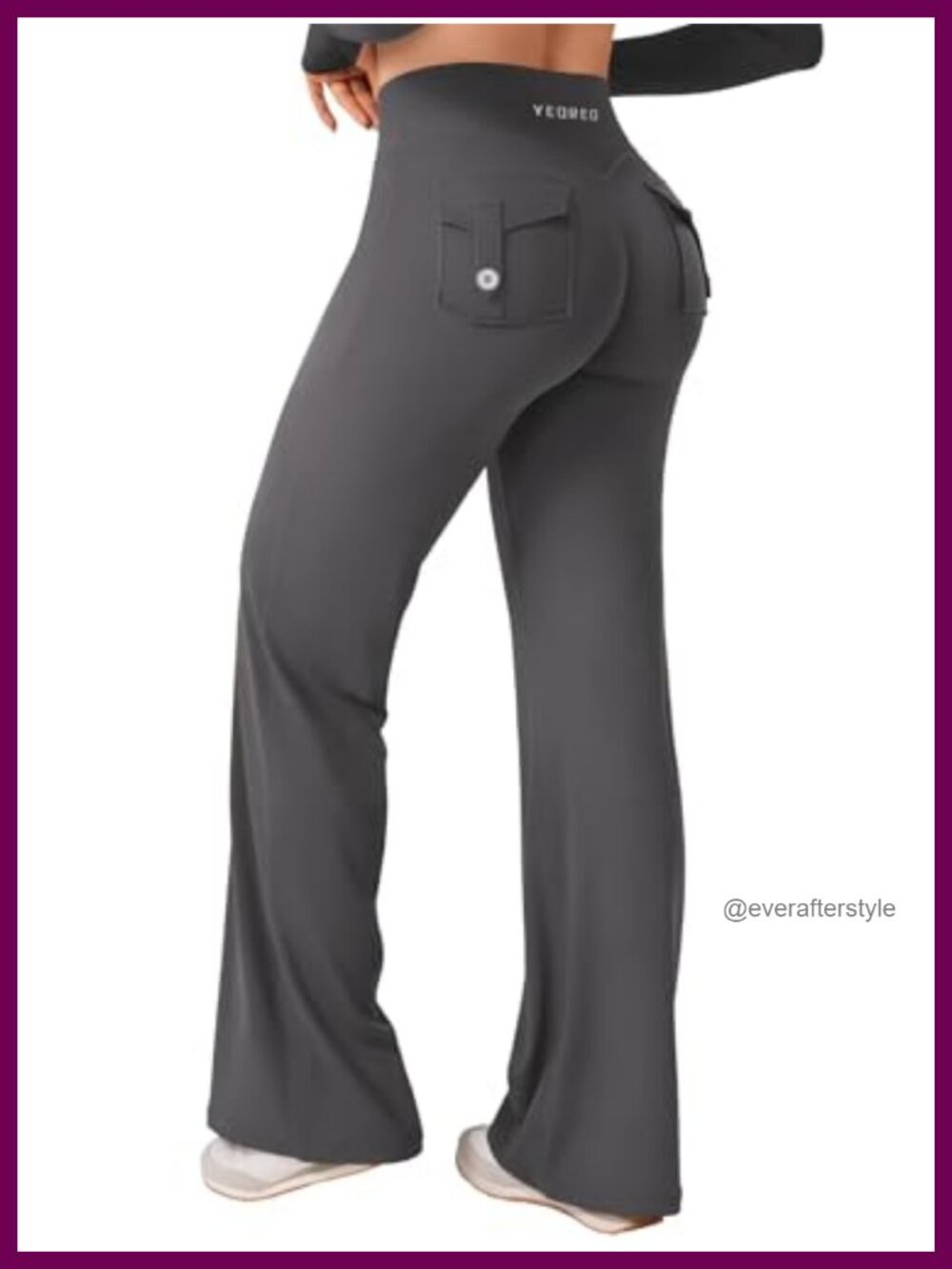 Straight Leg Cargo Leggings with Pockets High Waist Yoga Athletic Pants